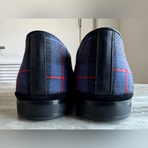 RUBINACCI X Todd Snyder Marphy Plaid Tartan Blue Bow Belgian Shoes Loafer 41